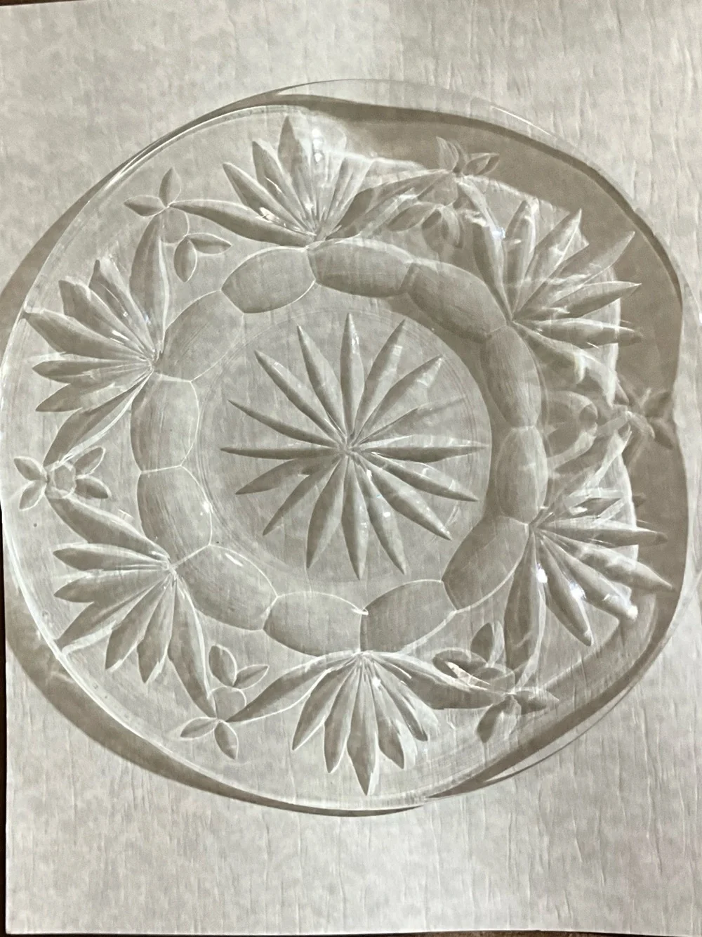 Waterford Crystal Ashling Cut Bread & Butter Plate Vintage Signed